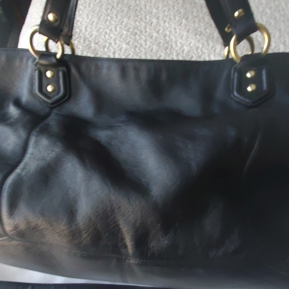 Vintage Coach Campbell leather fashion satchel with brass accents - Picture 3 of 6